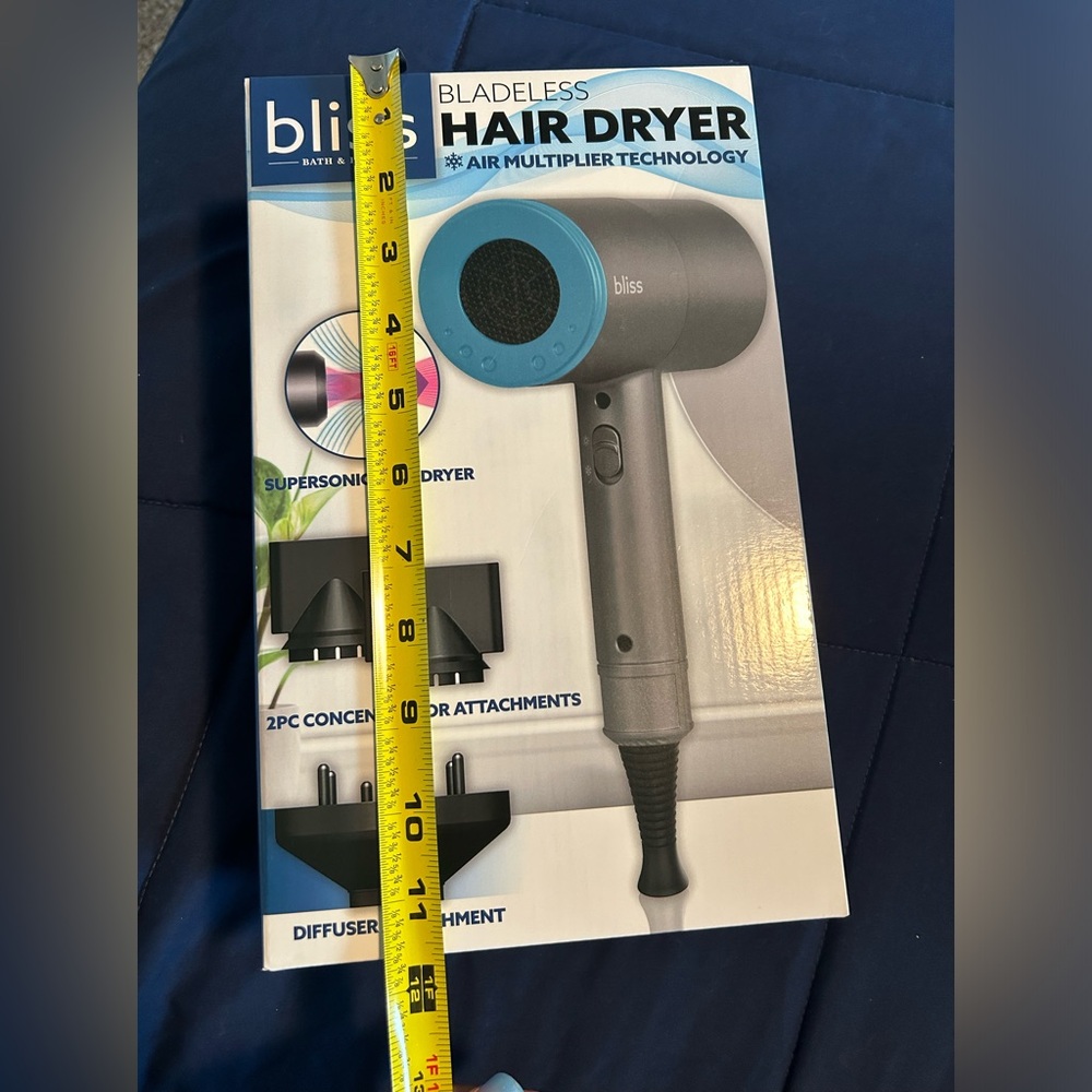 BLISS • Bladeless Hair Dryer • Grey/Blue • Medium • - Picture 6 of 6